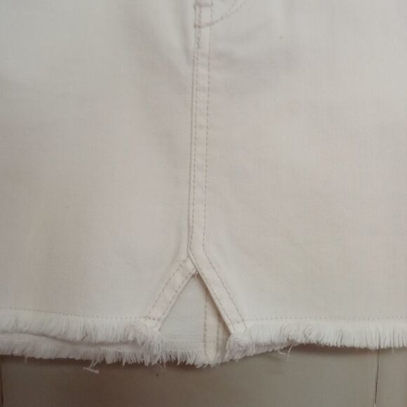 Free People 'Step Up' Denim Mini Skirt in Ivory - Picture 8 of 12